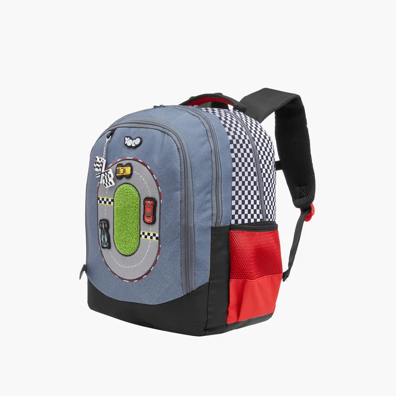 YOLO Backpack-Racing Track-Boys- (Polyester) Grey \ 30X40X20